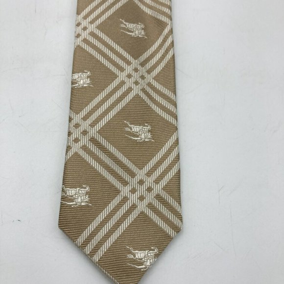 BURBERRY LONDON Burberry London Tie Plaid Horse Mark 100% Silk - Picture 6 of 10